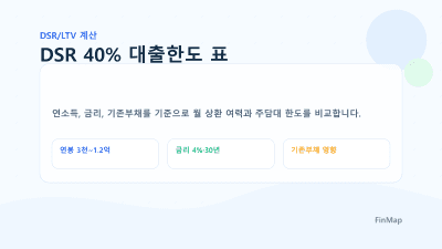 LTV DSR 계산기 사용법: 주담대 한도 계산 순서