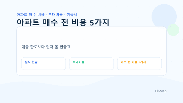 아파트 매수 전 계산해야 할 비용 5가지 | DSR LTV 현금표